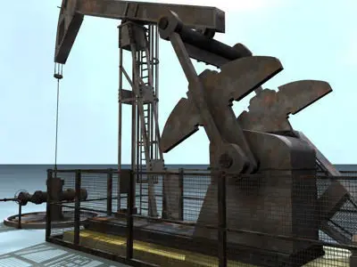 Pumpjack oil pump 3D model