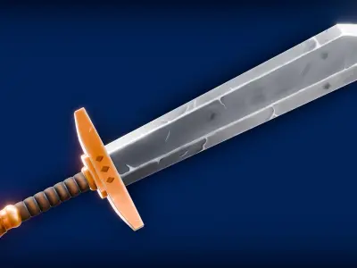 Stylized Hand Painted Sword 3D model