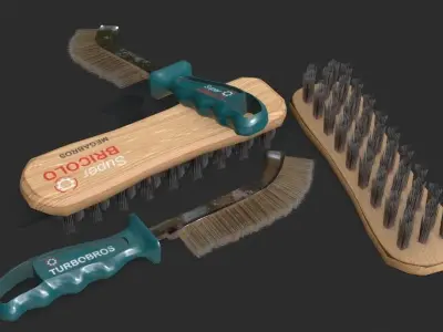 Stainless Steel Wire Brushes Low-poly 3D model