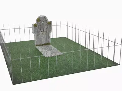 cemetery - grave Low-poly 3D model
