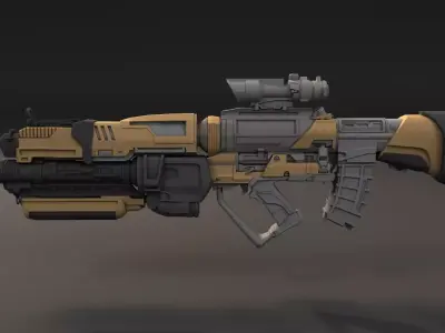 Modern Rifle Low-poly 3D model