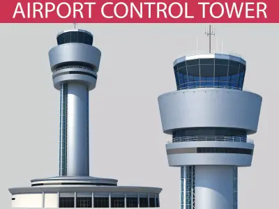 Airport Control Tower 3D model buy