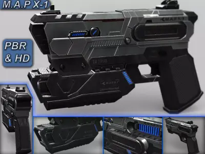Sci Fi Plasma Pistol concept 3D model