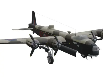 Stirling jet Low-poly 3D model