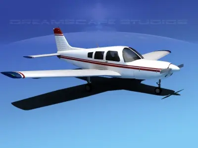 Piper Warrior II 3D model 9