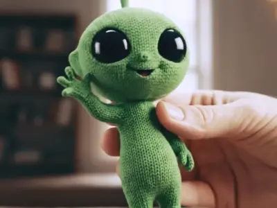 Knitted Alien Toy - 3D Print Model 3D print model