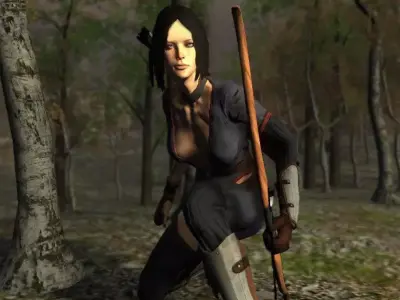 Archer Female Low-poly 3D model