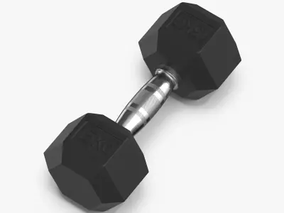 Rubber Dumbbell 15kg 3D model