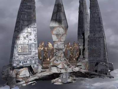 Cyberpunk Emperor Towers 4 3D model