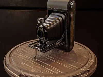 Camera Kodac No2 old model Low-poly 3D model