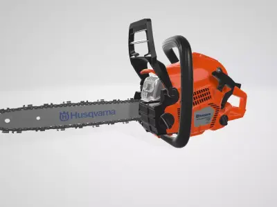 Husqvarna 440 18 Gas Chainsaw Orange Low-poly 3D model
