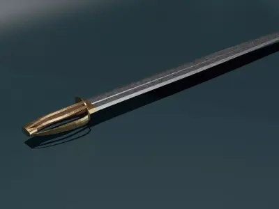 game ready low poly sword Free low-poly 3D model get