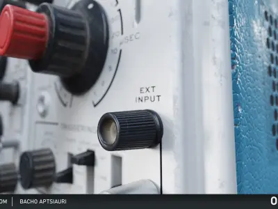 Old and Used Oscilloscope Tektronix - Optimized for Games Low-poly 3D model