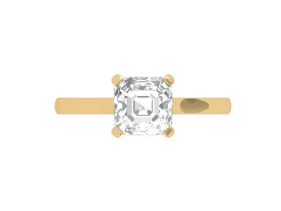 Asscher Solitair Ring 3D print model