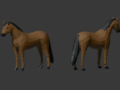Farm Animals Lowpoly Low-poly 3D model
