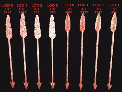 Medieval Crossbow Tournament Fair Weapon Low-poly 3D model