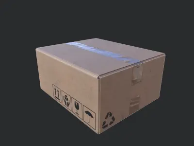 Cardboard Box 03 Low-poly 3D model