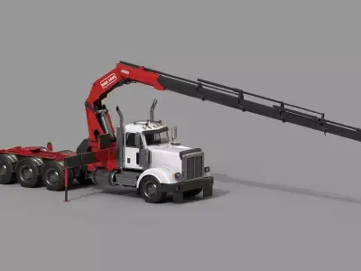 Knuckle Boom Crane  Low-poly 3D model
