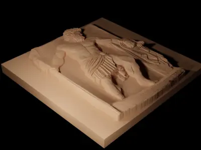 Philoctetes Hercules CNC 3d Print High Relief Sand Casting 3D print model