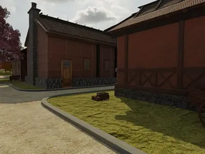 Serene Village In Bloom 3D model