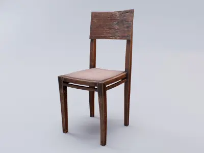 Old Wooden Chair Free low-poly 3D model