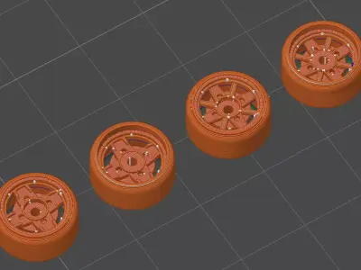 SSR 4pack  wheels in HW scale 3D print model