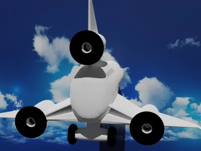 Triplane airplane in sky 3D model