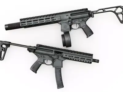 Sig Sauer MPX Submachine Gun Low-poly 3D model