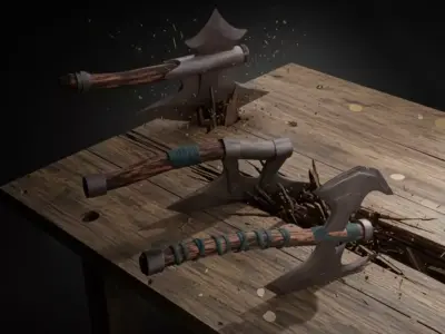 The War Axe Set PBR high poly 3D model