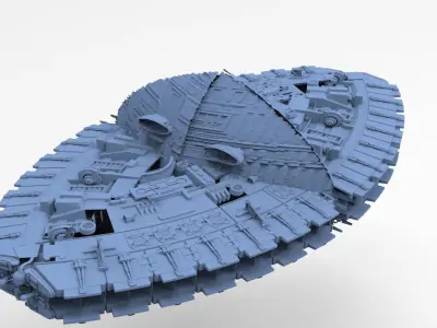 Art Deco Sci-Fi Disk Ship 6  3D model