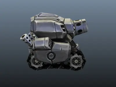 Micro Tank  - Low Poly Hand Painted Low-poly 3D model