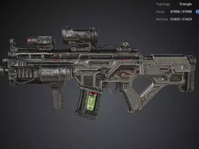 Futuristic Rifle Gun 3D model get