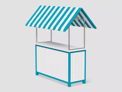 Wooden Food Stand 01 3D model