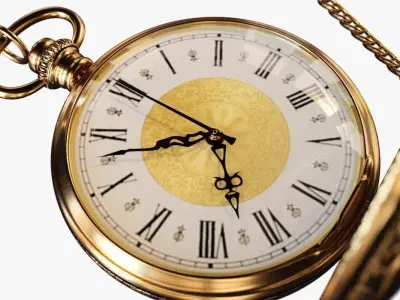 Vintage Pocket Watch Free 3D model