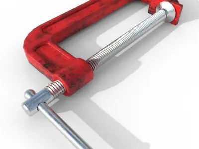 old G-Clamp PBR  Low-poly 3D model