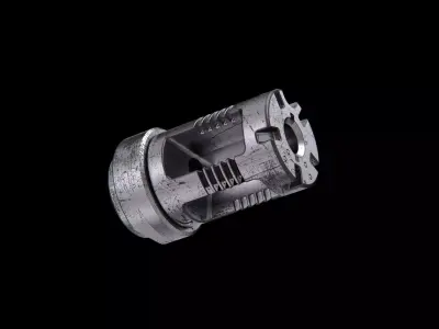 Muzzle brake industrial design goth 3D model