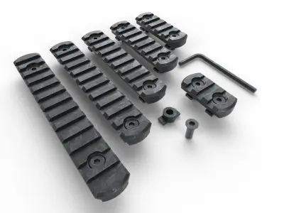 Gun Part1 Rail Section Accessories Low-poly 3D model