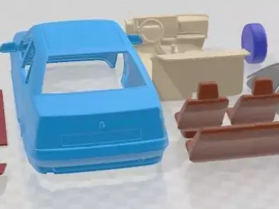 Renault 19 Sedan 1988 Printable Car  3D print model