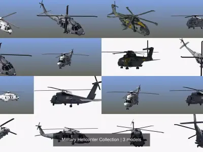 Military Helicopter Collection 3D Model Pack buy