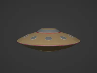 Flying Saucer - Cartoon UFO - Alien Fantasy Vehicle Low-poly 3D model