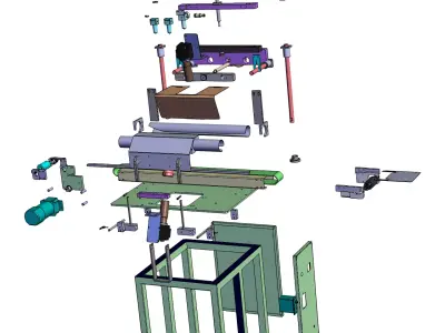Stator automatic heat shrink tube blowing machine 3D model
