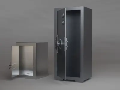 Steel safe industrial 3D model