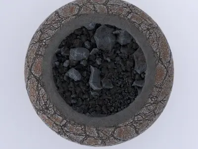 Flowerpot fire bowl Free low-poly 3D model
