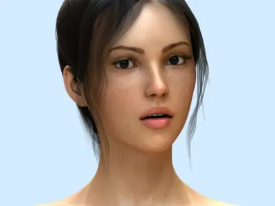 Realistic Woman Naked with Tan lines 3D model