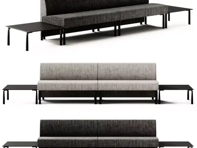 Et al AMBIT Bench Sofa with Table set 3D model