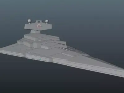 Low poly Imperial Star Destroyer 3D print model