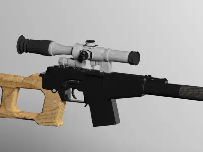 VSS VINTOREZ  sniper rifle  Low-poly 3D model