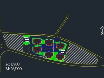 Residental Buildings Full 2D PLAN  Free 3D model