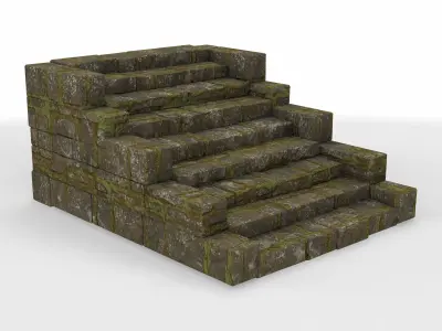 set architecture stairs small  3D model