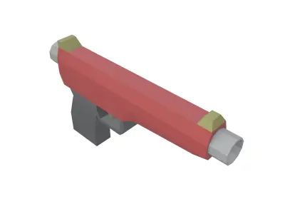 Low Poly Gun v1 003 Low-poly 3D model